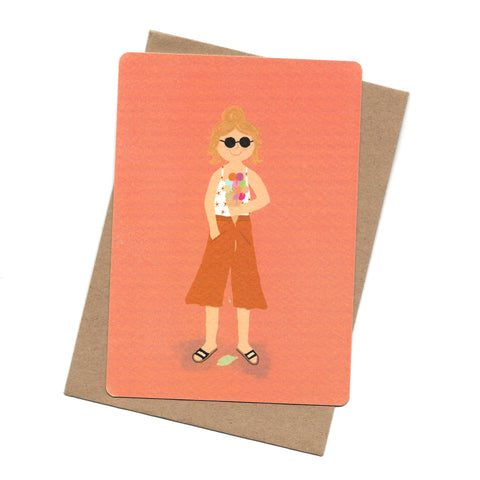 Ice Cream Girl Post Card